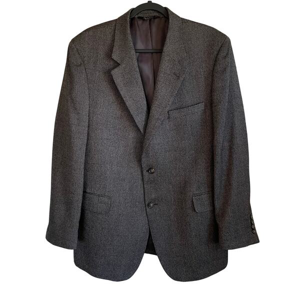 Jos. A. Bank Men's 100% Wool Blazer Sport Coat Brown Tweed Sz 44R 2 Button - Picture 1 of 15